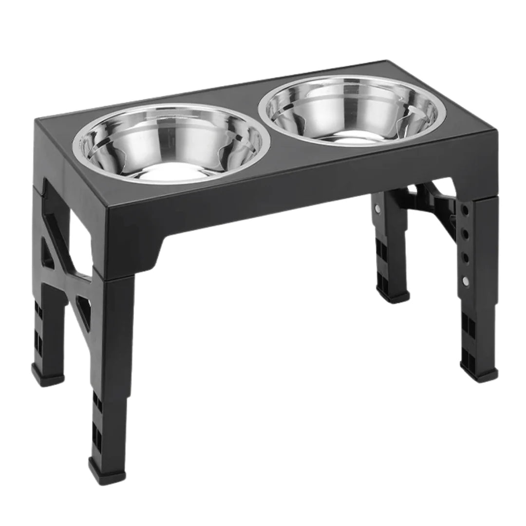 Dog Bowl Stand Adjustable Height Angled Stainless Steel Bowls