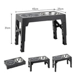 Dog Bowl Stand Adjustable Height Angled Stainless Steel Bowls