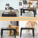 Dog Bowl Stand Adjustable Height Angled Stainless Steel Bowls