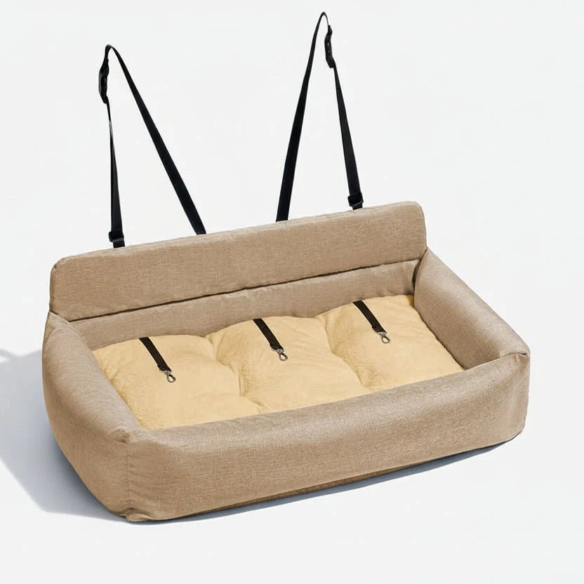 Dog Car Bed Washable Non-Slip Secure Straps