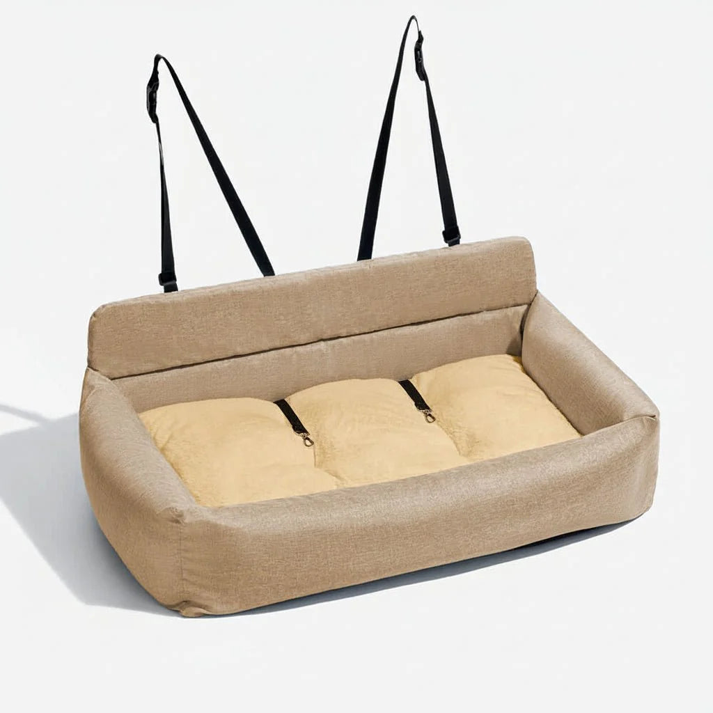 Dog Car Bed Washable Non-Slip Secure Straps