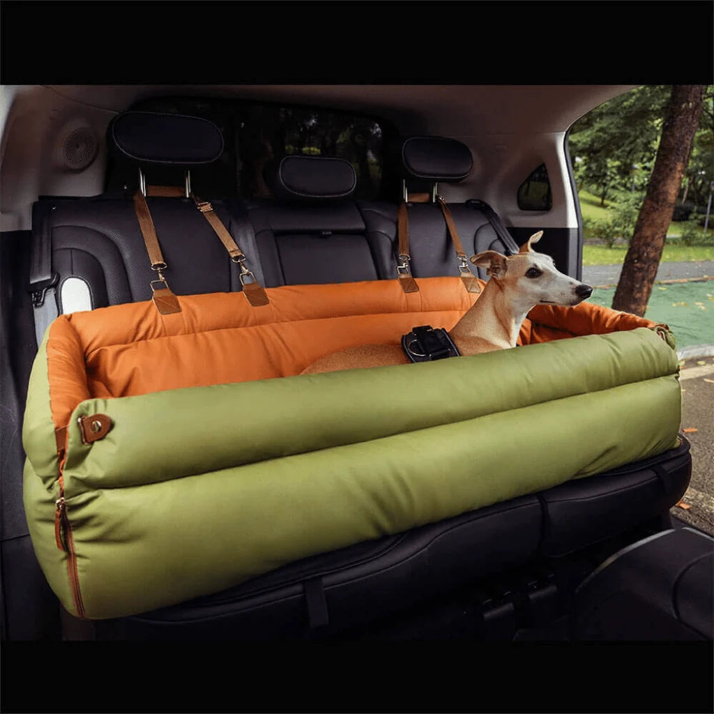 Dog Car Seat Bed Faux Leather Non-Slip Base