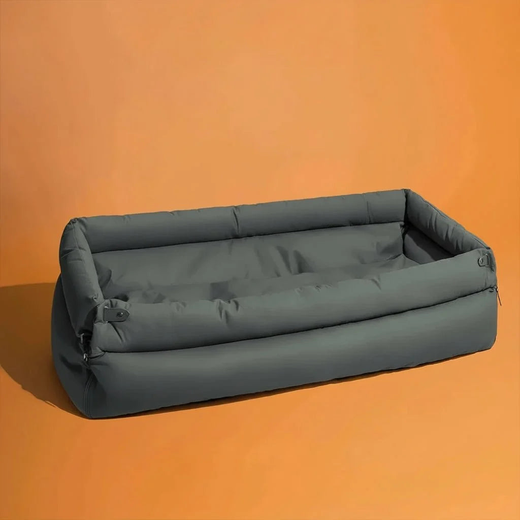 Dog Car Seat Bed Faux Leather Non-Slip Base