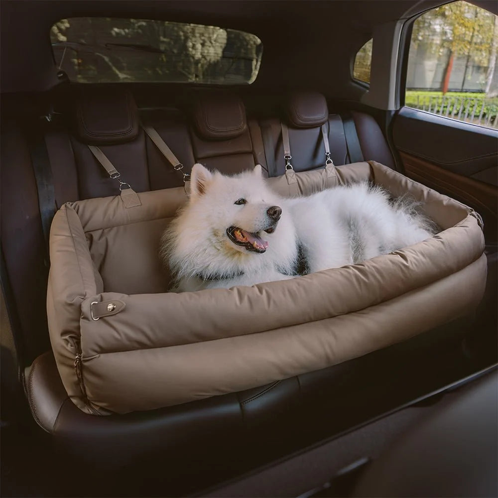 Dog Car Seat Bed Faux Leather Non-Slip Base