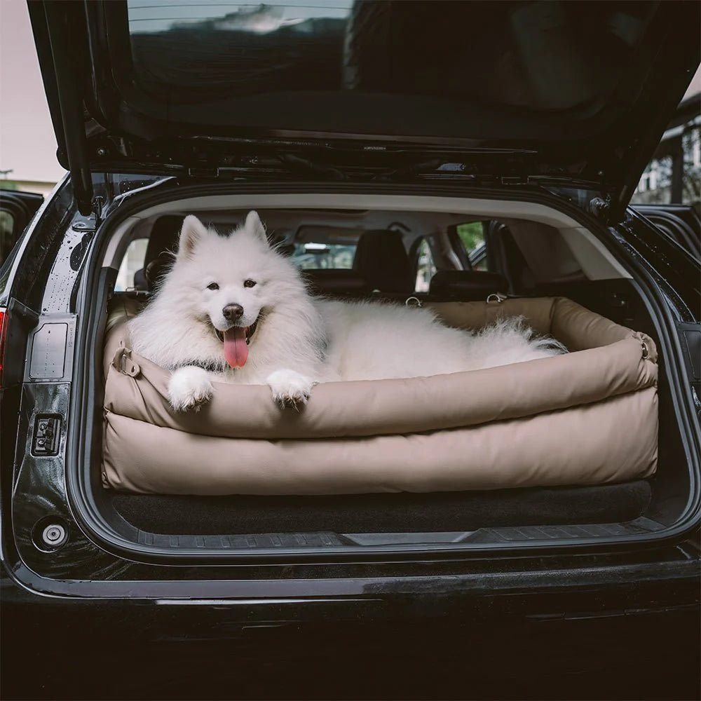 Dog Car Seat Bed Faux Leather Non-Slip Base