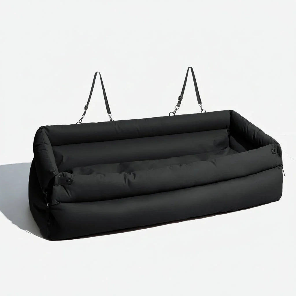 Dog Car Seat Bed Faux Leather Non-Slip Base