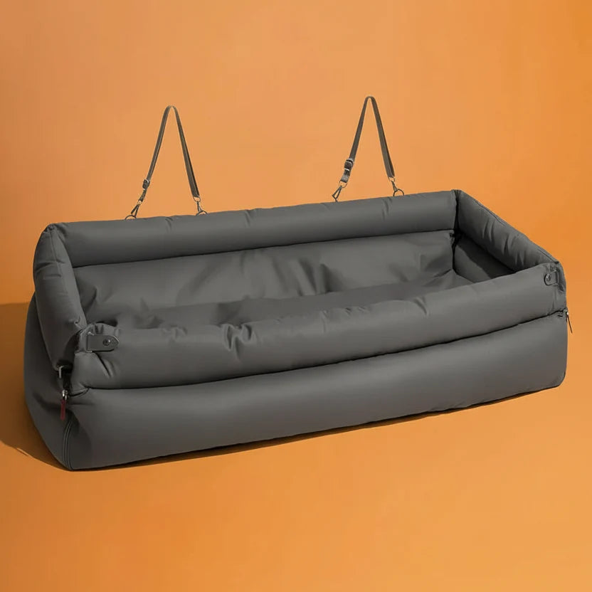 Dog Car Seat Bed Faux Leather Non-Slip Base
