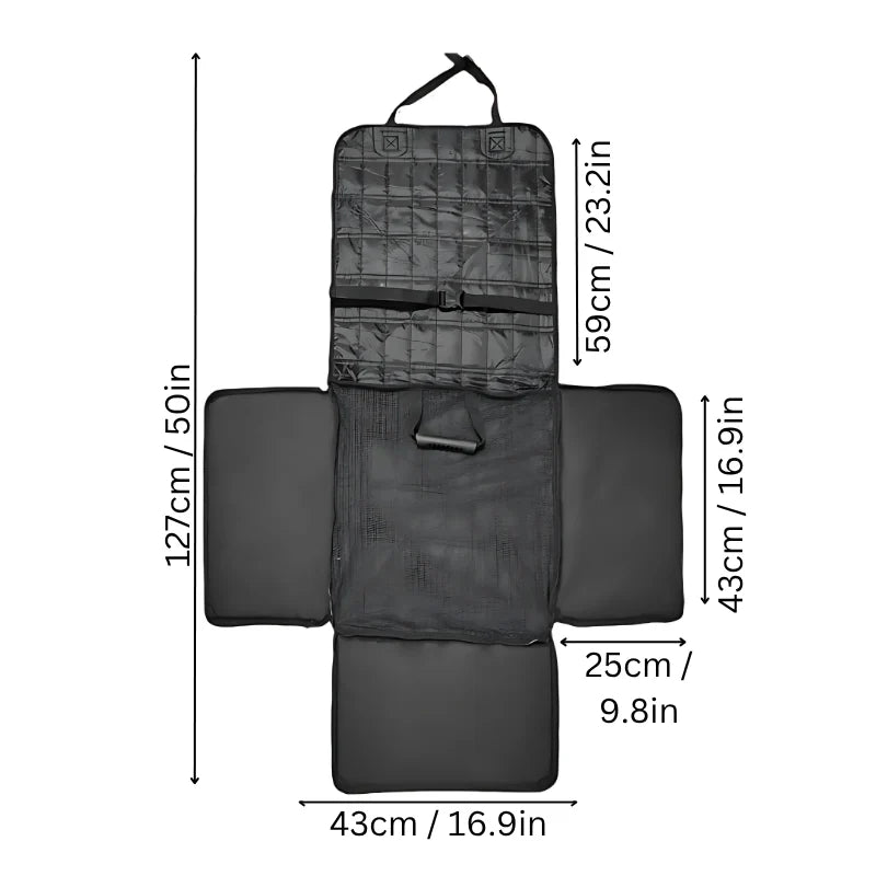 Dog Car Seat Booster Built-In Barrier Walls Foldable Hammock
