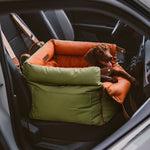 Dog Car Seat Elevated Padded Integrated Safety Belt
