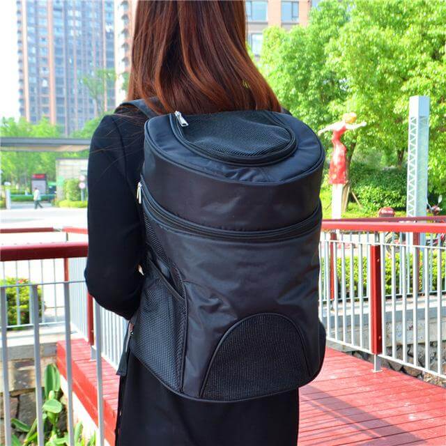 Dog Carrier Backpack Hands-Free Breathable Mesh & Zippered Panels
