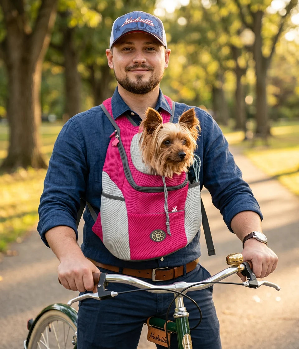 Dog Carrier Backpack Padded Adjustable Straps Integrated Safety Harness