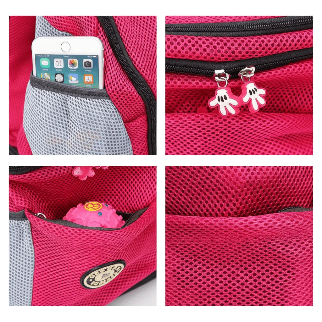 Dog Carrier Backpack Padded Adjustable Straps Integrated Safety Harness