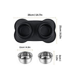 Dog & Cat Bowl Set Stainless Steel Non-Slip Base