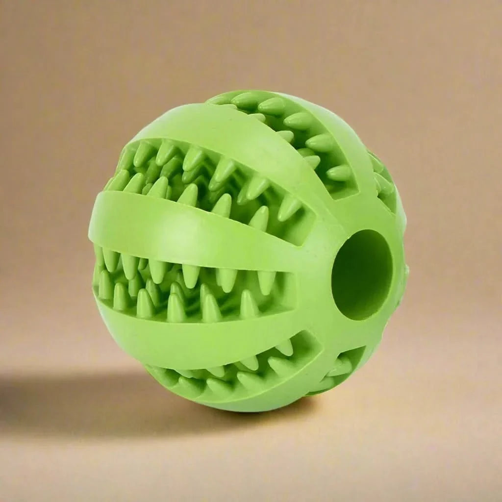Dog Chew Ball Treat-Dispensing Textured Natural Rubber