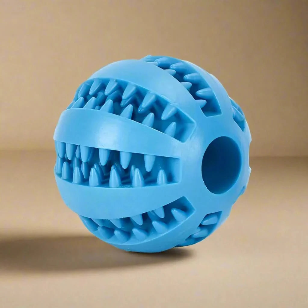 Dog Chew Ball Treat-Dispensing Textured Natural Rubber
