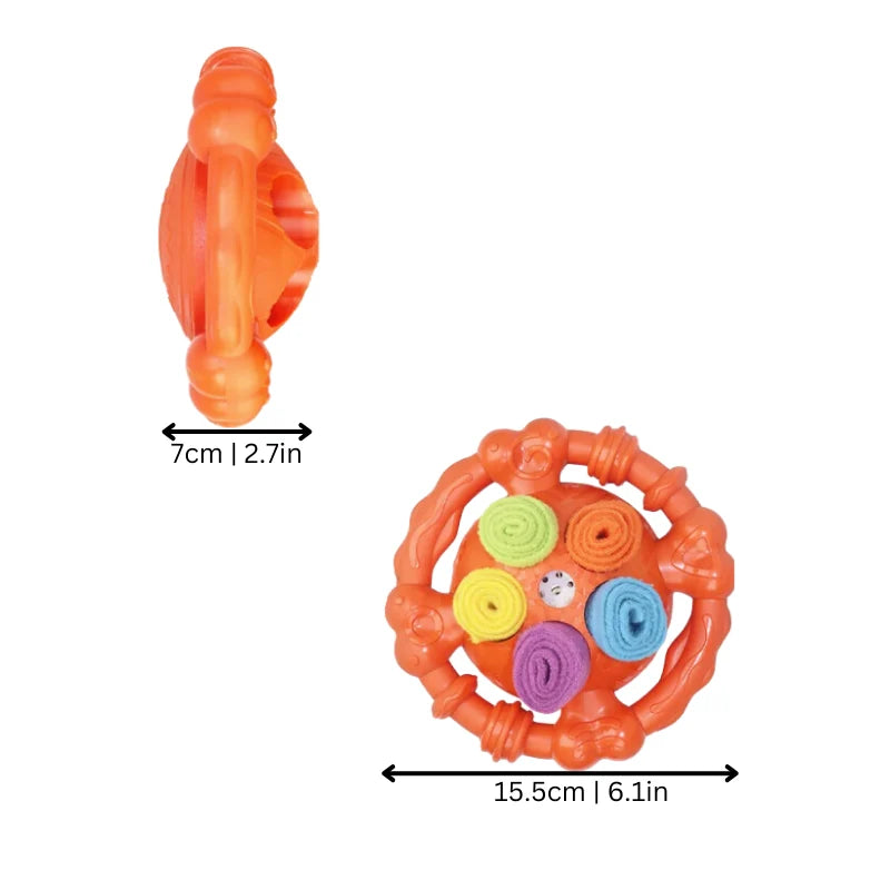 Dog Chew Toy Beef-Infused Durable Nylon Treat-Hiding Grooves