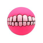 Dog Chew Toy Durable Rubber Squeaky Smiling Ball