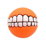 Dog Chew Toy Durable Rubber Squeaky Smiling Ball