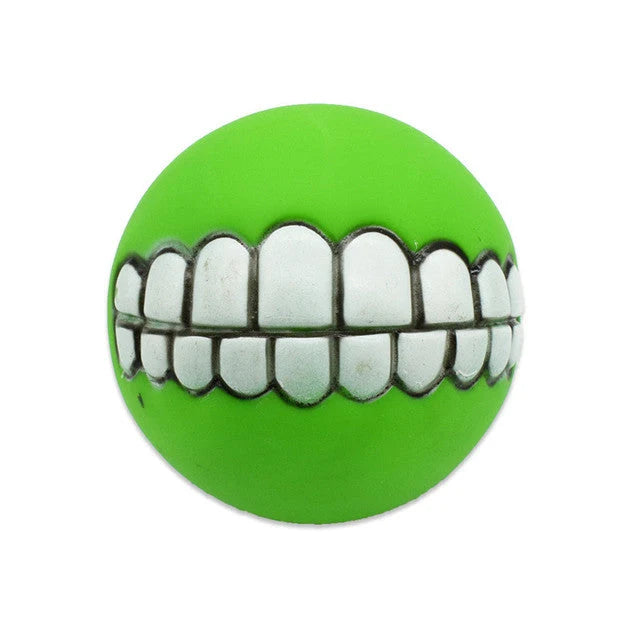Dog Chew Toy Durable Rubber Squeaky Smiling Ball