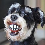 Dog Chew Toy Durable Rubber Squeaky Smiling Ball