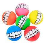 Dog Chew Toy Durable Rubber Squeaky Smiling Ball