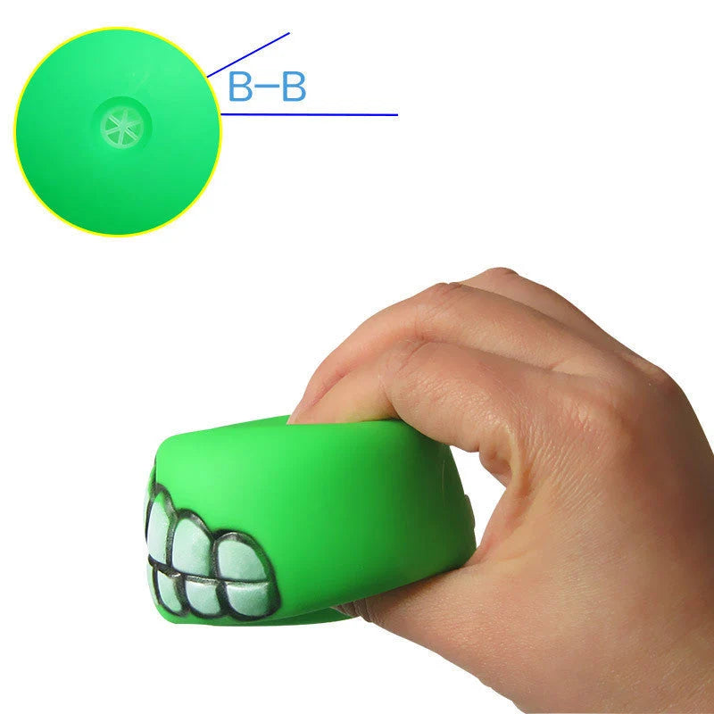 Dog Chew Toy Durable Rubber Squeaky Smiling Ball