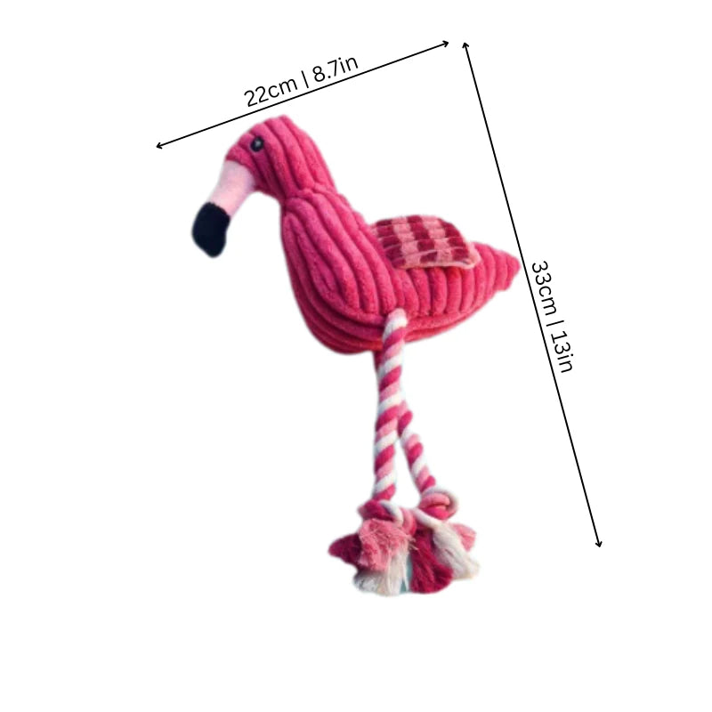 Dog Chew Toy Plush Squeaker & Tug Rope 2-Pack