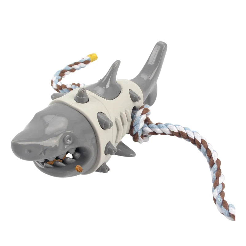 Dog Chew Toy Shark-Shaped Rubber Rope & Dental Care