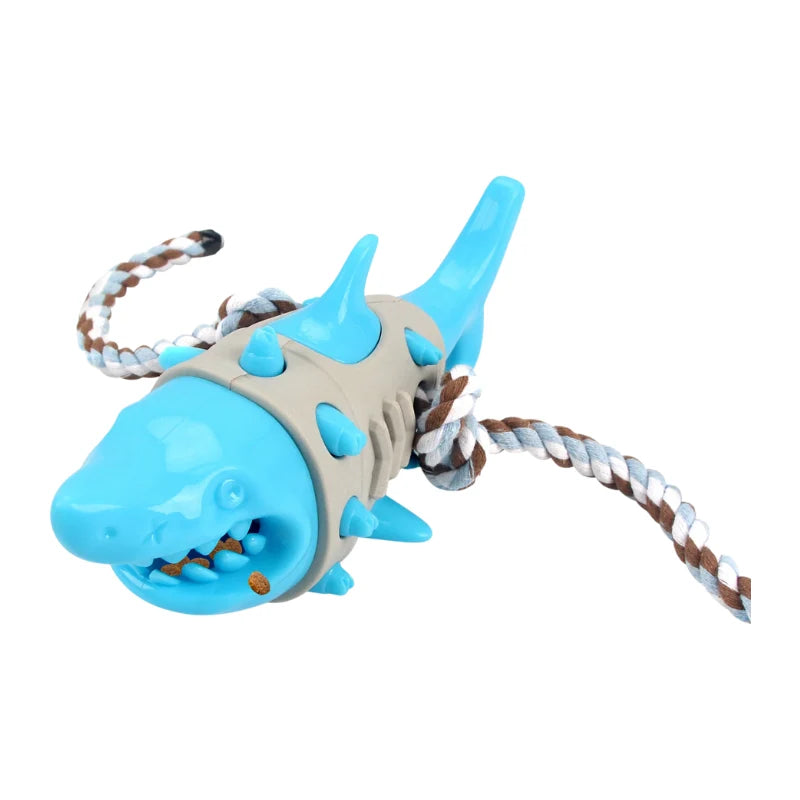 Dog Chew Toy Shark-Shaped Rubber Rope & Dental Care