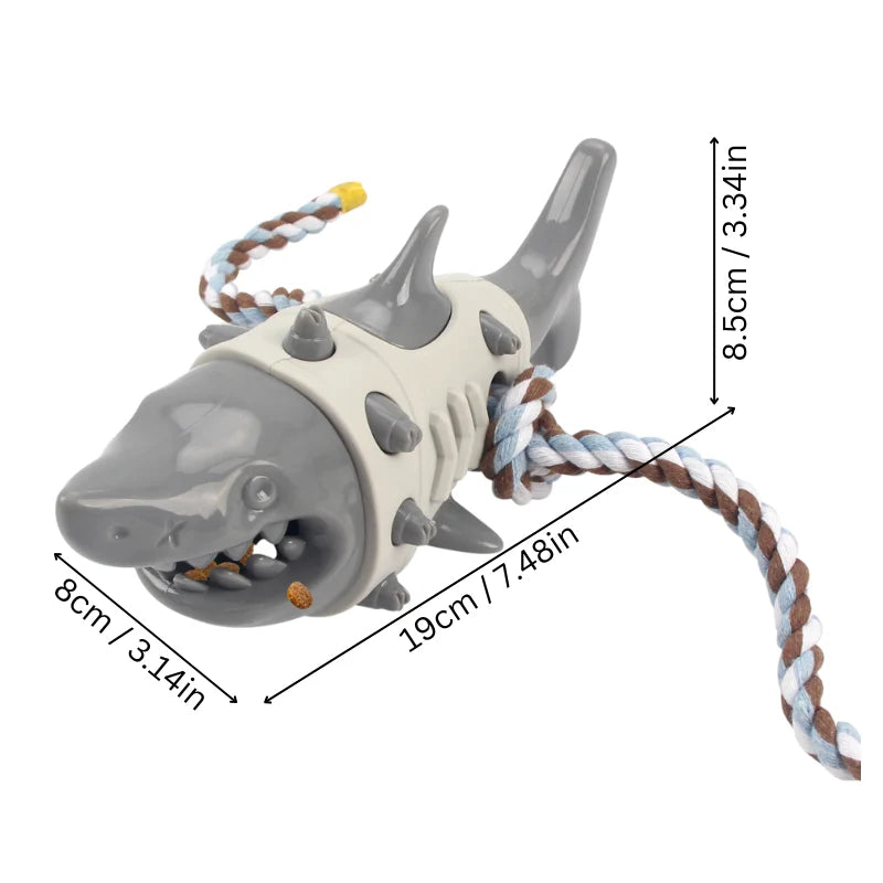 Dog Chew Toy Shark-Shaped Rubber Rope & Dental Care