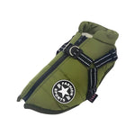 Dog Coat Quilted Padded Warmth Integrated Harness & Soft Lining