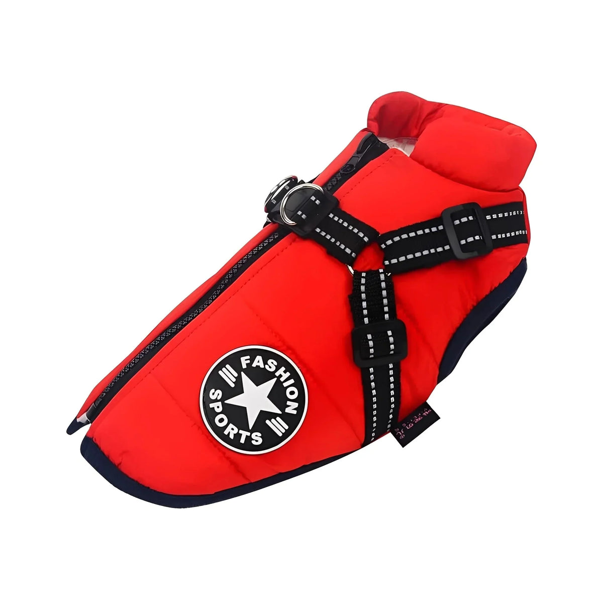 Dog Coat Quilted Padded Warmth Integrated Harness & Soft Lining