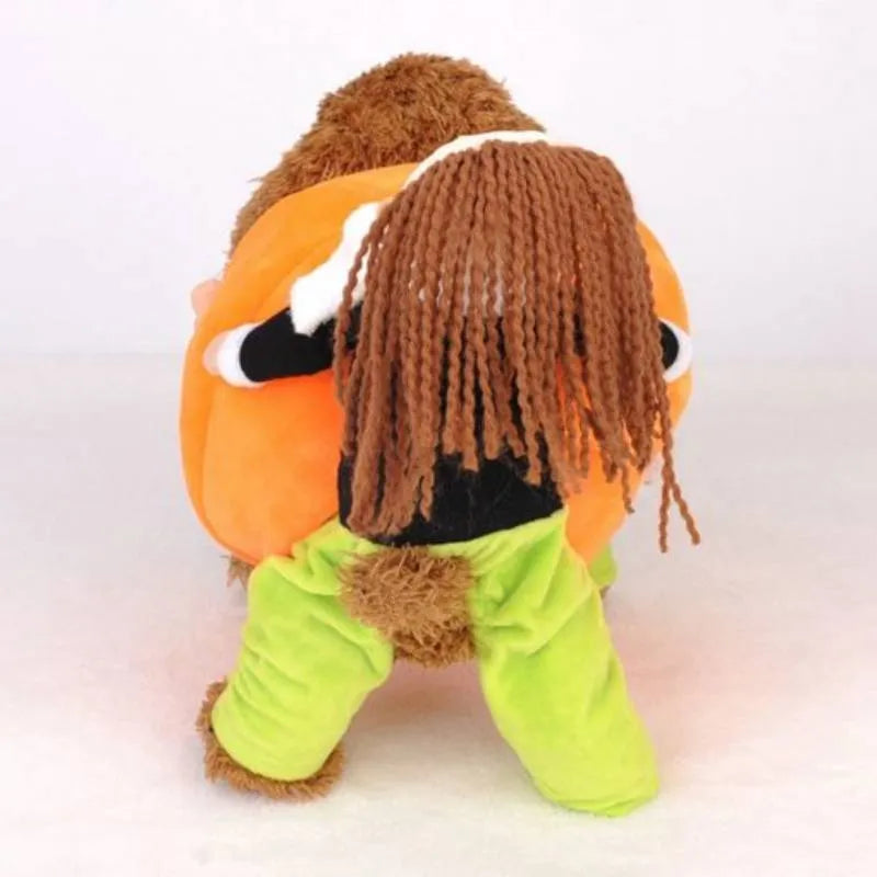 Dog Costume Pumpkin Design Velvet Secure Fit