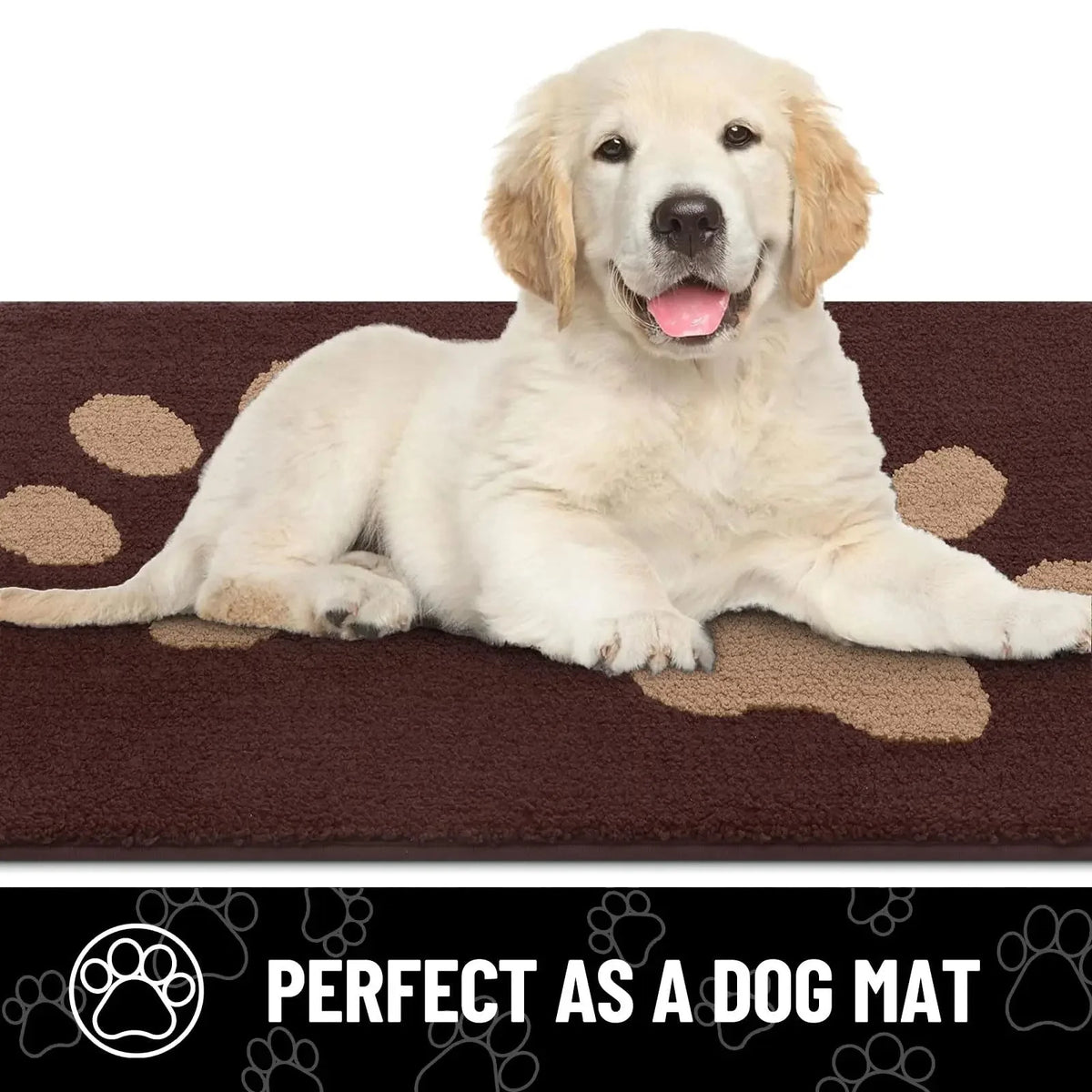 Dog Door Mat Chenille Microfibre Non-Slip Backing Machine Washable