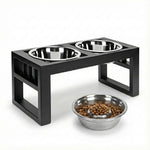 Dog Feeder Elevated Double Bowl Stainless Steel Bowls