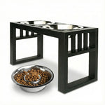 Dog Feeder Elevated Double Bowl Stainless Steel Bowls