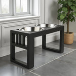 Dog Feeder Elevated Double Bowl Stainless Steel Bowls