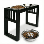 Dog Feeder Elevated Double Bowl Stainless Steel Bowls