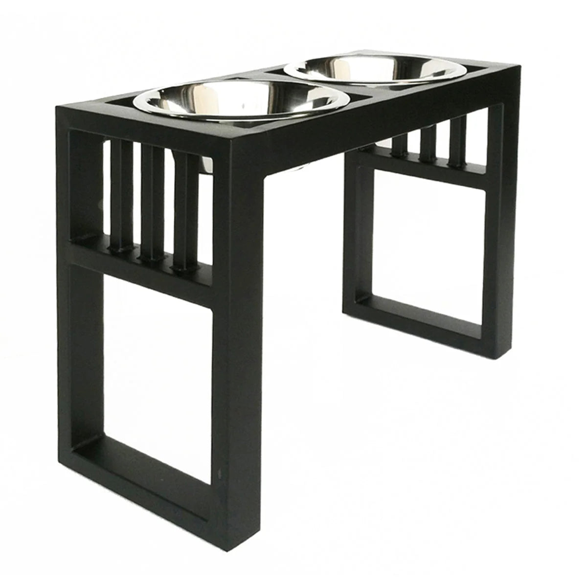 Dog Feeder Elevated Double Bowl Stainless Steel Bowls