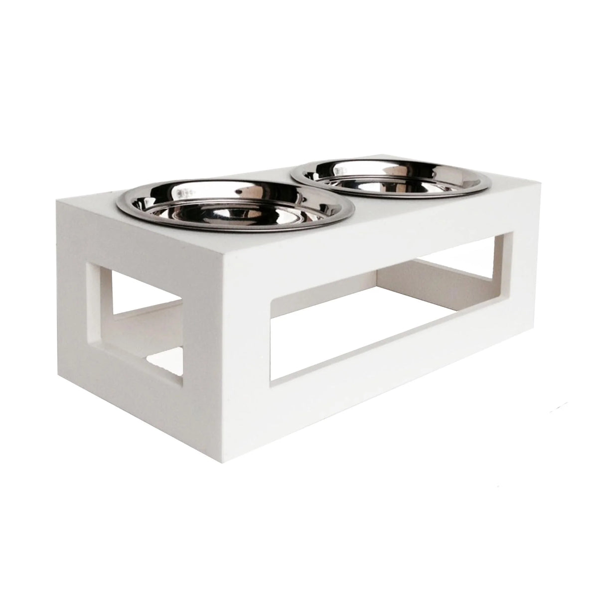 Dog Feeder Elevated Double Bowl Stainless Steel Weatherproof Stand
