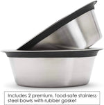 Dog Feeder Elevated Double Bowl Stainless Steel Weatherproof Stand