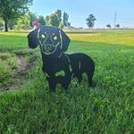 Dog Garden Ornament Weather-Resistant Iron With Stakes