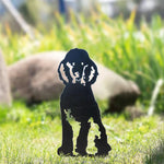 Dog Garden Ornament Weather-Resistant Iron With Stakes