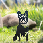 Dog Garden Ornament Weather-Resistant Iron With Stakes