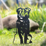 Dog Garden Ornament Weather-Resistant Iron With Stakes