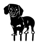 Dog Garden Ornament Weather-Resistant Iron With Stakes