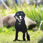 Dog Garden Ornament Weather-Resistant Iron With Stakes