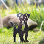 Dog Garden Ornament Weather-Resistant Iron With Stakes