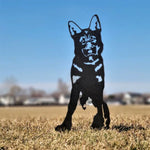 Dog Garden Ornament Weather-Resistant Iron With Stakes
