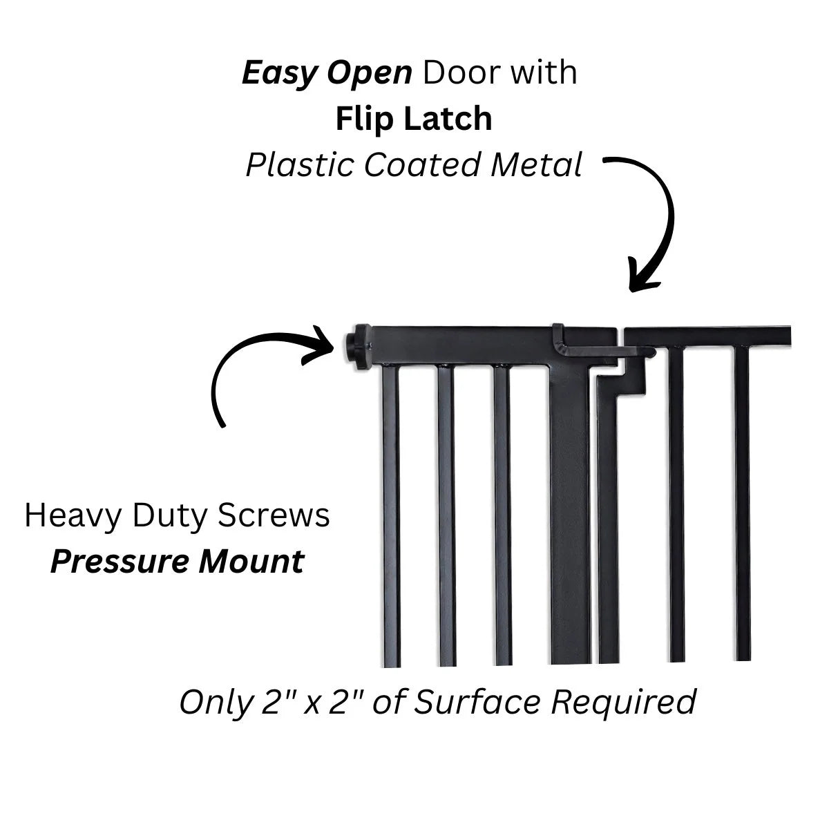 Dog Gate Extra Tall 42 Inch Steel Walk-Through Pressure-Mounted